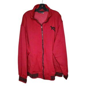 Title: Vintage Rocawear 1999 Burgundy Black Embroidered 3XL Full Zip Sweater